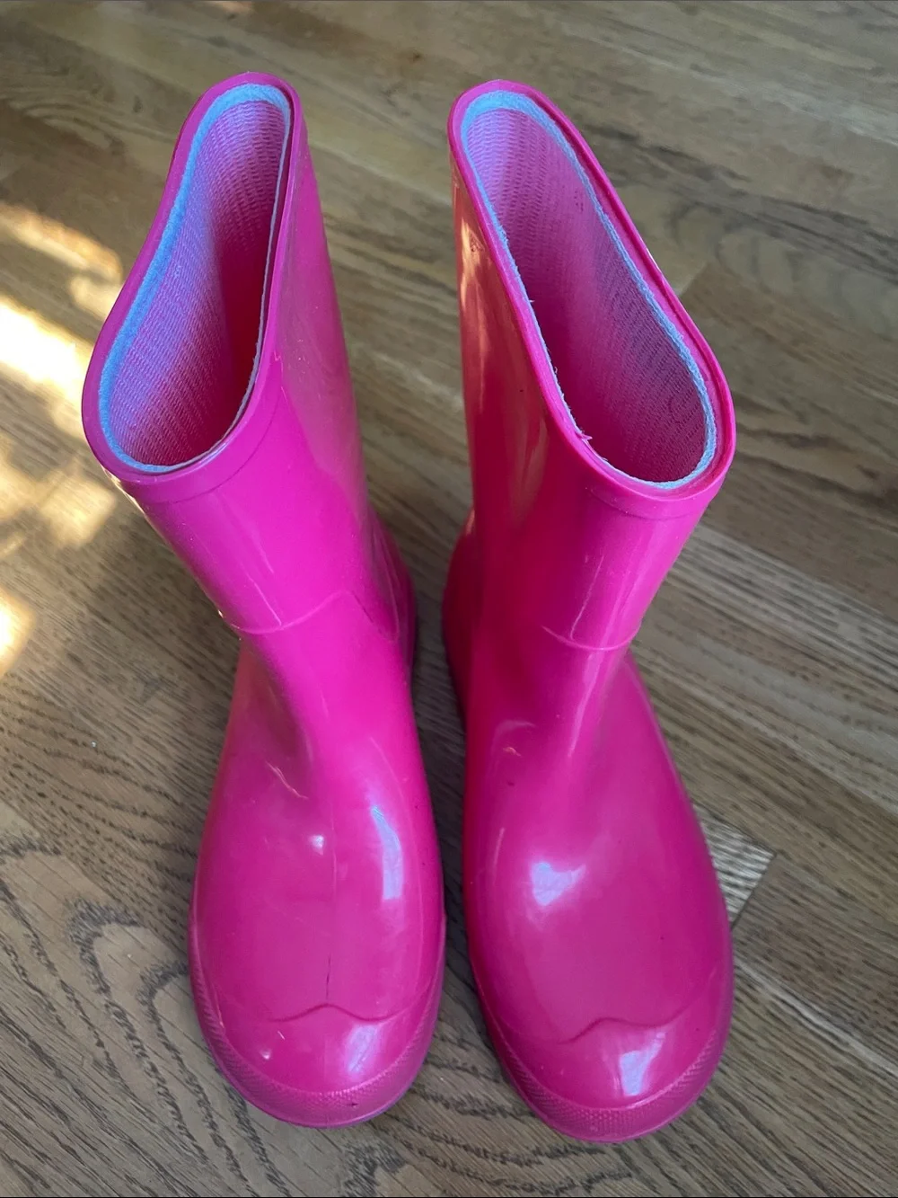 Girls Pink Rain Boots size 13, 1 Purple Sole